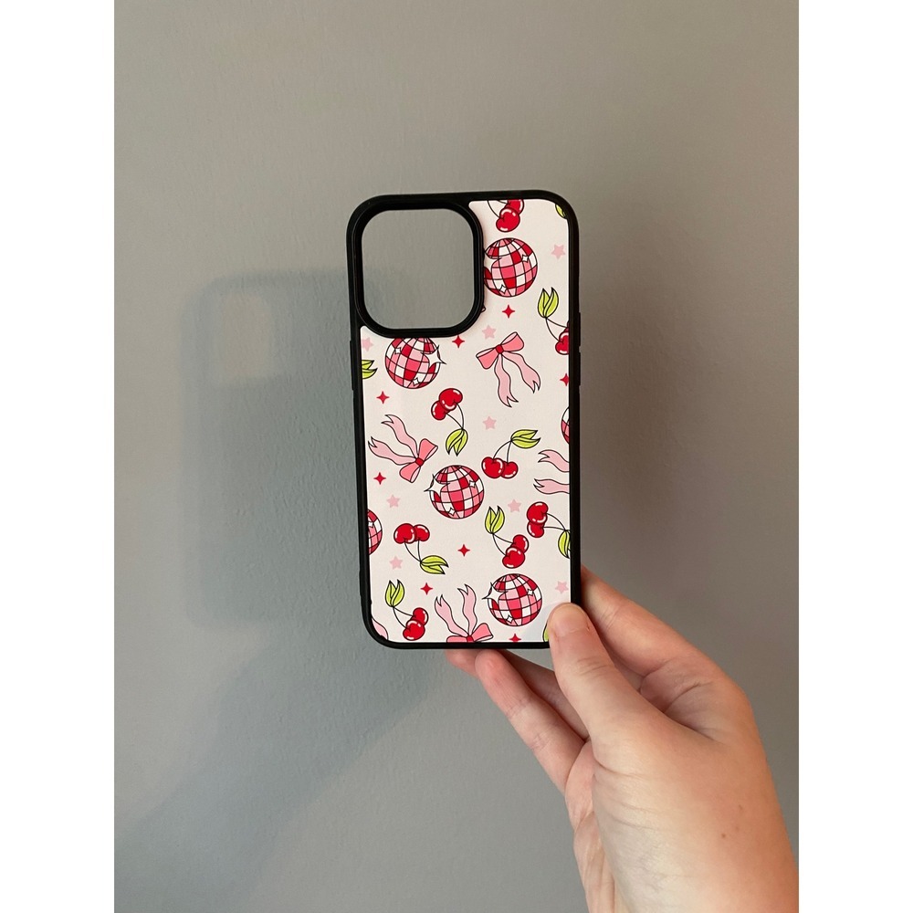 iPhone 15 Pro Max Case‎ Unisex White Red Pink Cherry Disco Ball Bow Coquette